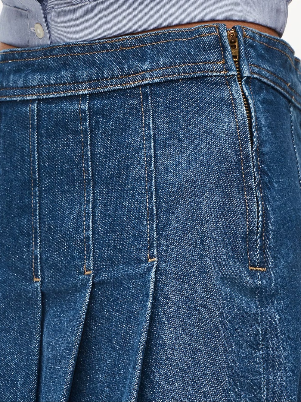 J. Crew Blue Denim Pleated Mini Skirt - Picture 5 of 5